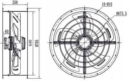  Kanalventilator fi 630 in.11400 m3/h