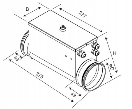  Einstufiger Kanal-Lufterhitzer 200/2.4 für den Rekuperator INSPIRO 500
