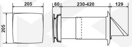  Lüftungsgerät mit Wärmerückgewinnung-Serie WALLER 64 230V