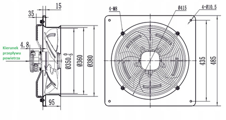  Abluftventilator 350 mm + Lüftungsgitter